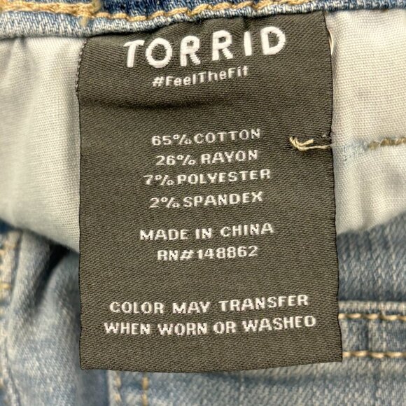 Torrid Crop Women's size 26P Light Wash Blue Denim Jeans - Picture 3 of 4